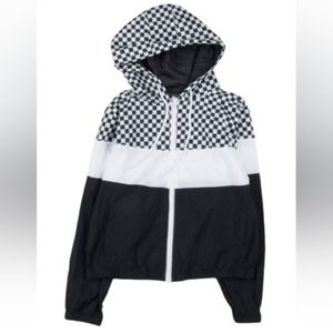 No Boundaries Checkered Black Wind Breaker Jacket